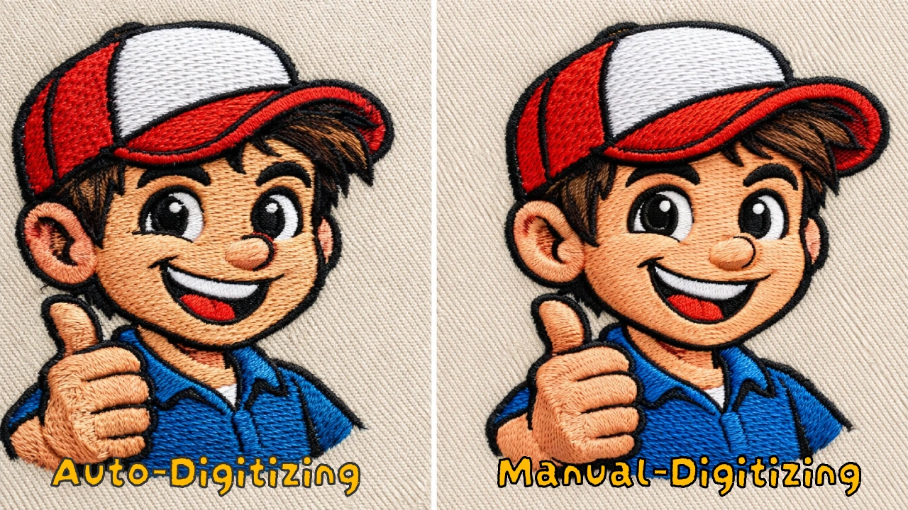 The quality difference between free digitizing software and manual digitizing 