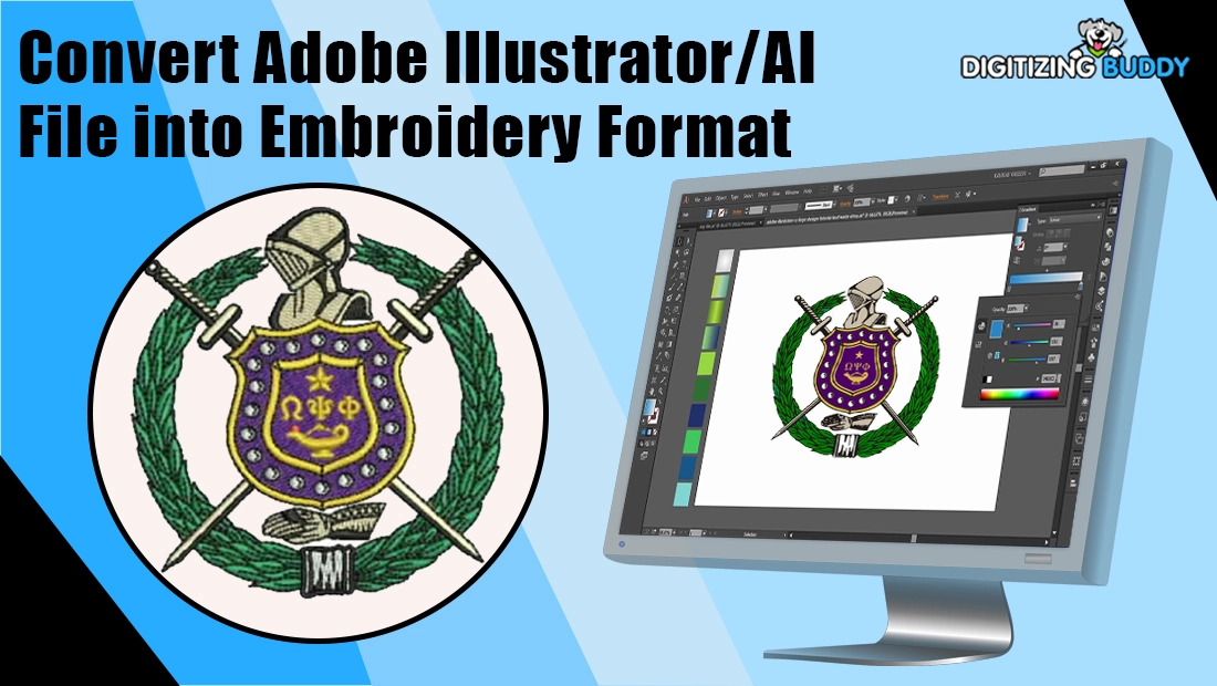 Convert Adobe Illustrator AI File into Embroidery Format