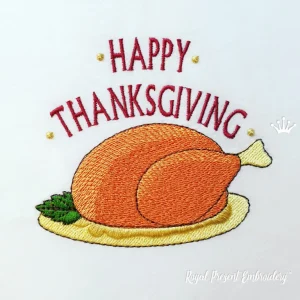 Thanksgiving Embroidered Turkey Napkin