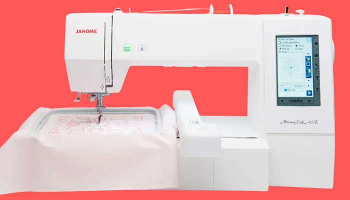 Janome Memory Craft 400E embroidery machine for larger designs. Janome Memory Craft 400E embroidery machine for larger designs.