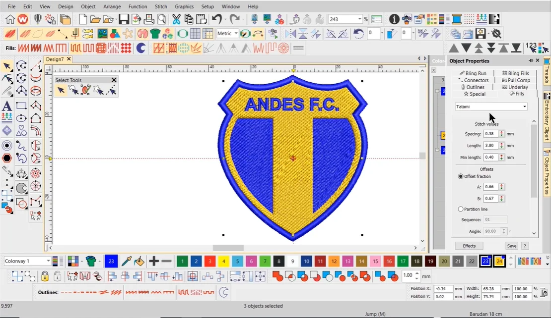 Logo digitizing in Wilcom Embroidery Software