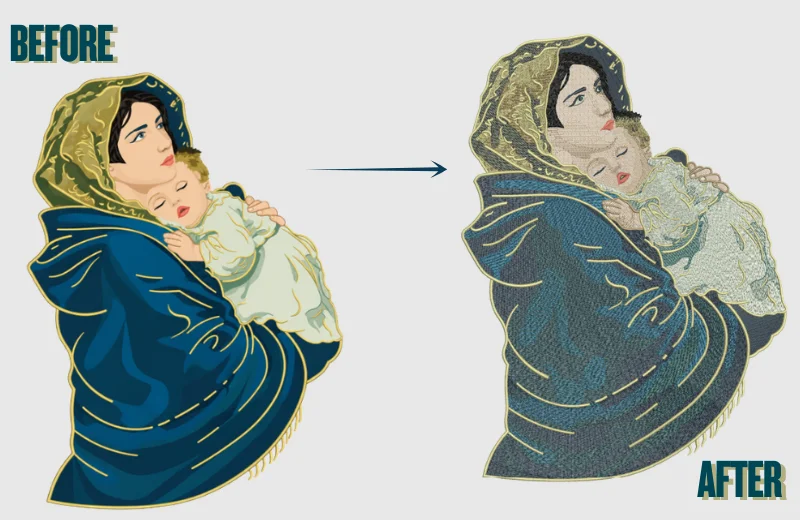 Photo Embroidery Digitizing by Digitizing Buddy